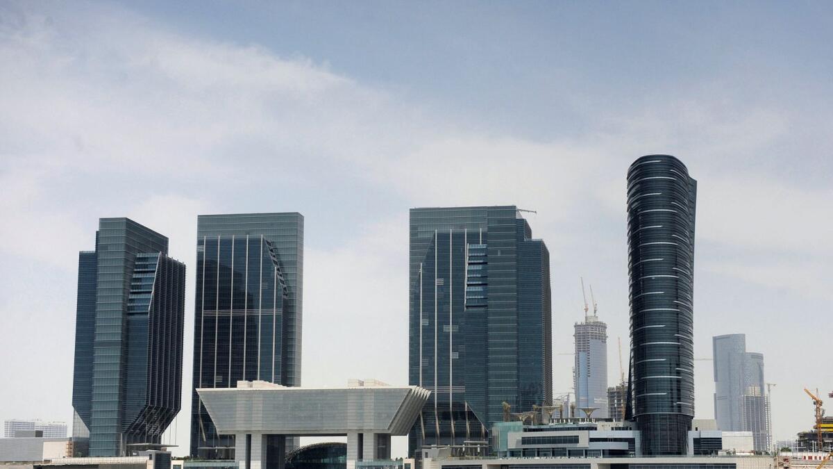 Buildings are seen at Sowwah Square on Marayah Island in Abu Dhabi's central business district. — Reuters file photo
