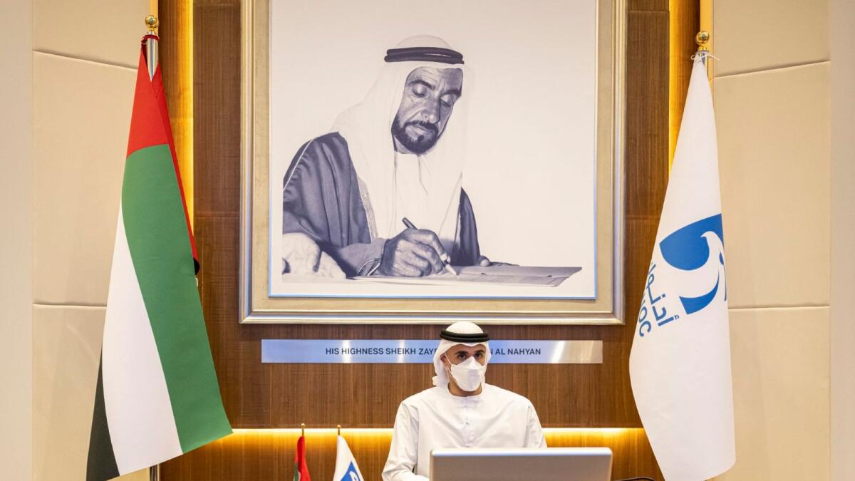 Sheikh Khaled bin Mohamed bin Zayed Al Nahyan, member of the Abu Dhabi Executive Council and Chairman of the Abu Dhabi Executive Office, chairing the Adnoc board of directors meeting in Abu Dhabi. — Wam