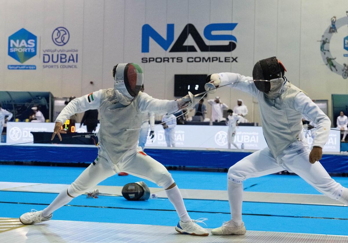 Fencers in action at the Nad Al Sheba Sports Tournament. — Supplied photo