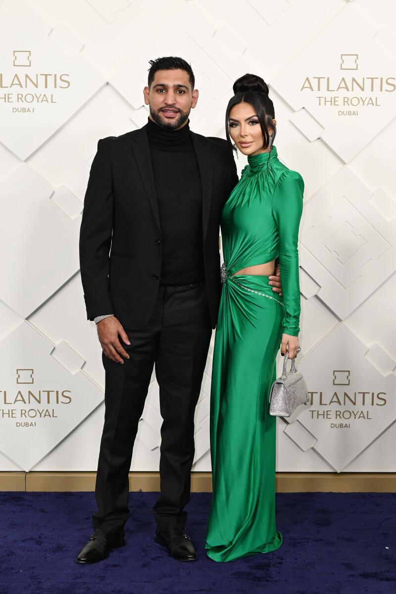 British boxing champion Amir Khan looked dapper as wife Faryal Makhdoom, oozed sophistication in a green gown