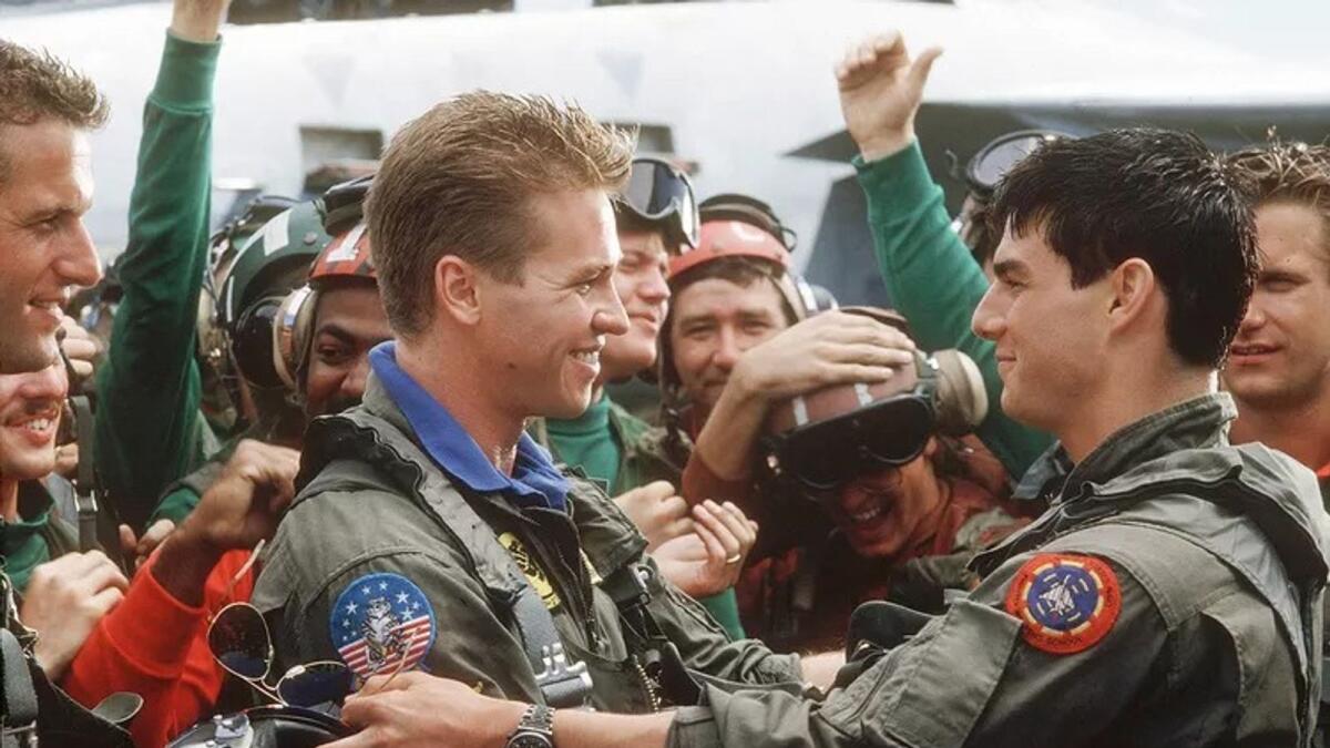 Kilmer and Cruise in 1986's 'Top Gun'