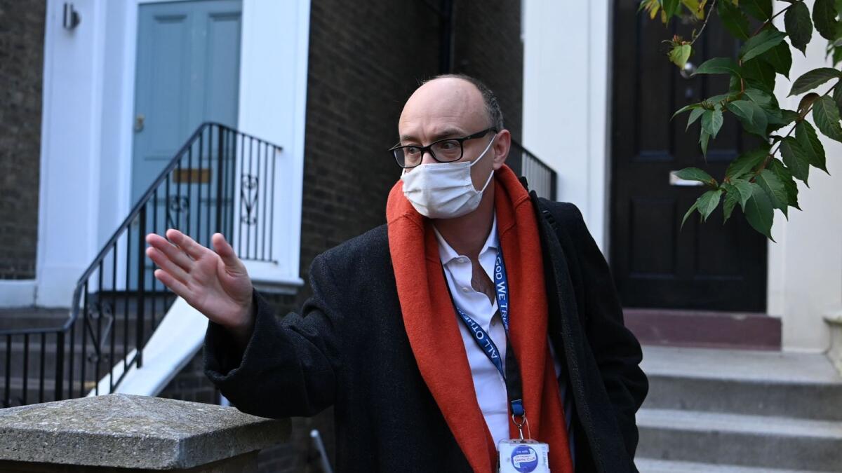 Dominic Cummings leaves his residence in London on November 13, 2020. AFP