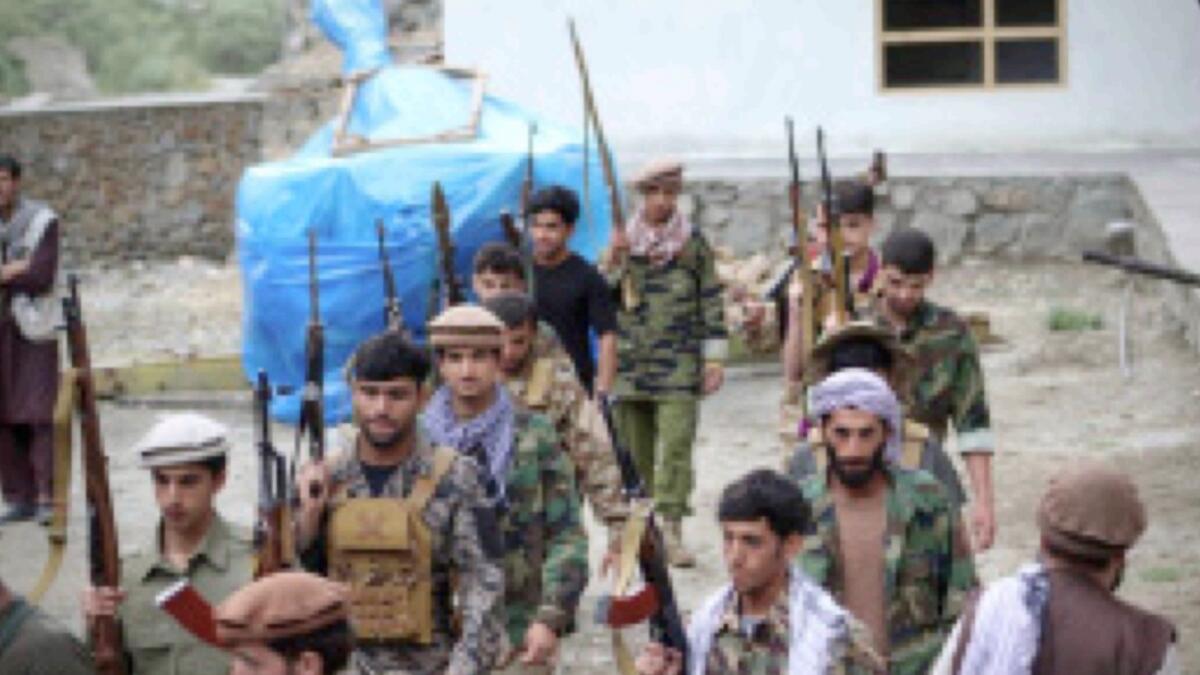 Men prepare for defence against the Taliban in Panjshir. — Reuters