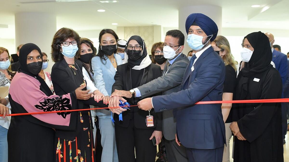 Dr Mandeep Singh and the medical team open the facility at Burjeel Medical City. Photo: Supplied