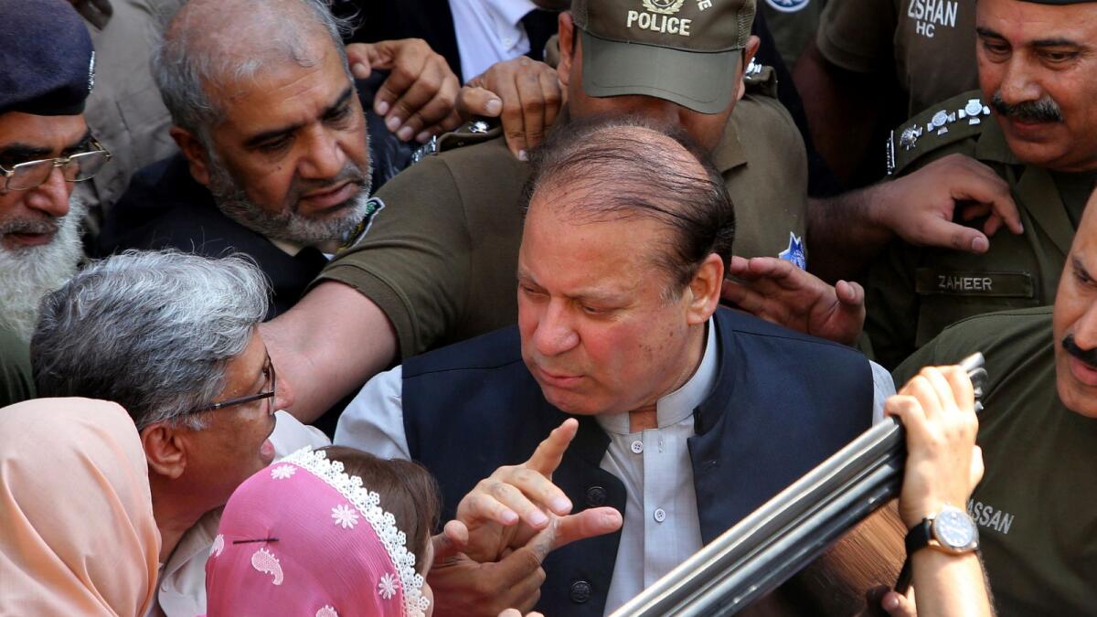 A top Pakistani court earlier this month declared Sharif, who lives in self-imposed exile in London, a fugitive for failing to return home to face additional corruption charges.
