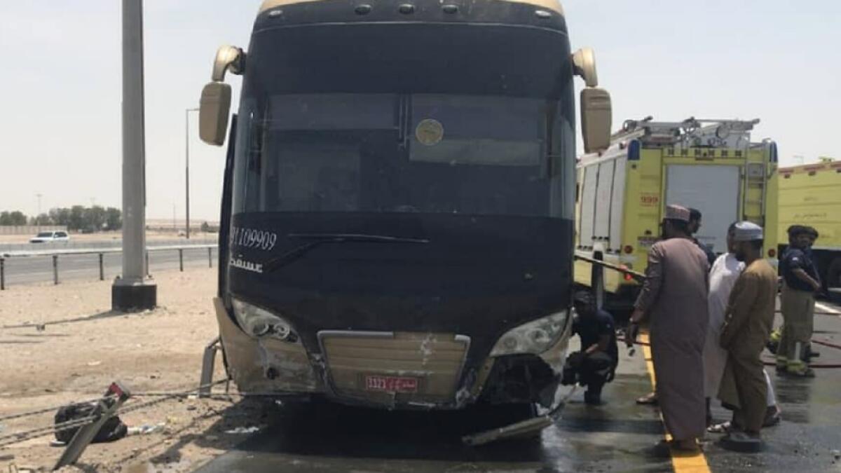 Bus accident, Oman bus, Abu Dhabi police, Umrah, Saudi Arabia, UAE bus accident
