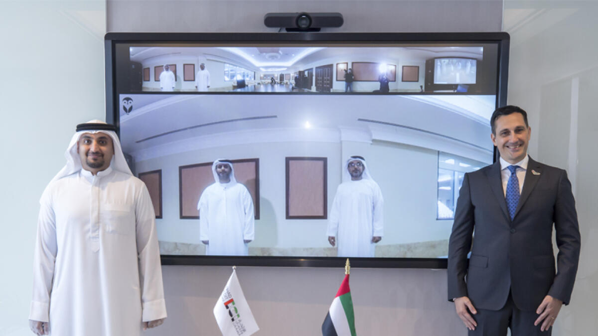Massimo Falcioni, Chief Executive Officer of ECI, and  Saeed Al Dhaheri, Acting Director General of Adex. - Supplied photo