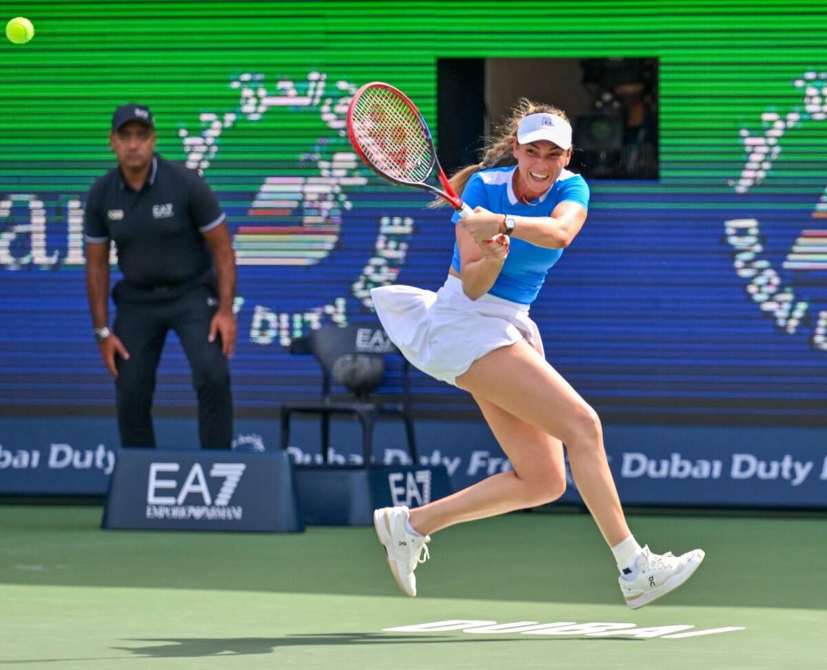 Donna Vekić of Croatia hits a return during her match against Aryna Sabalenka of Belarus. — Photos by Muhammad Sajjad