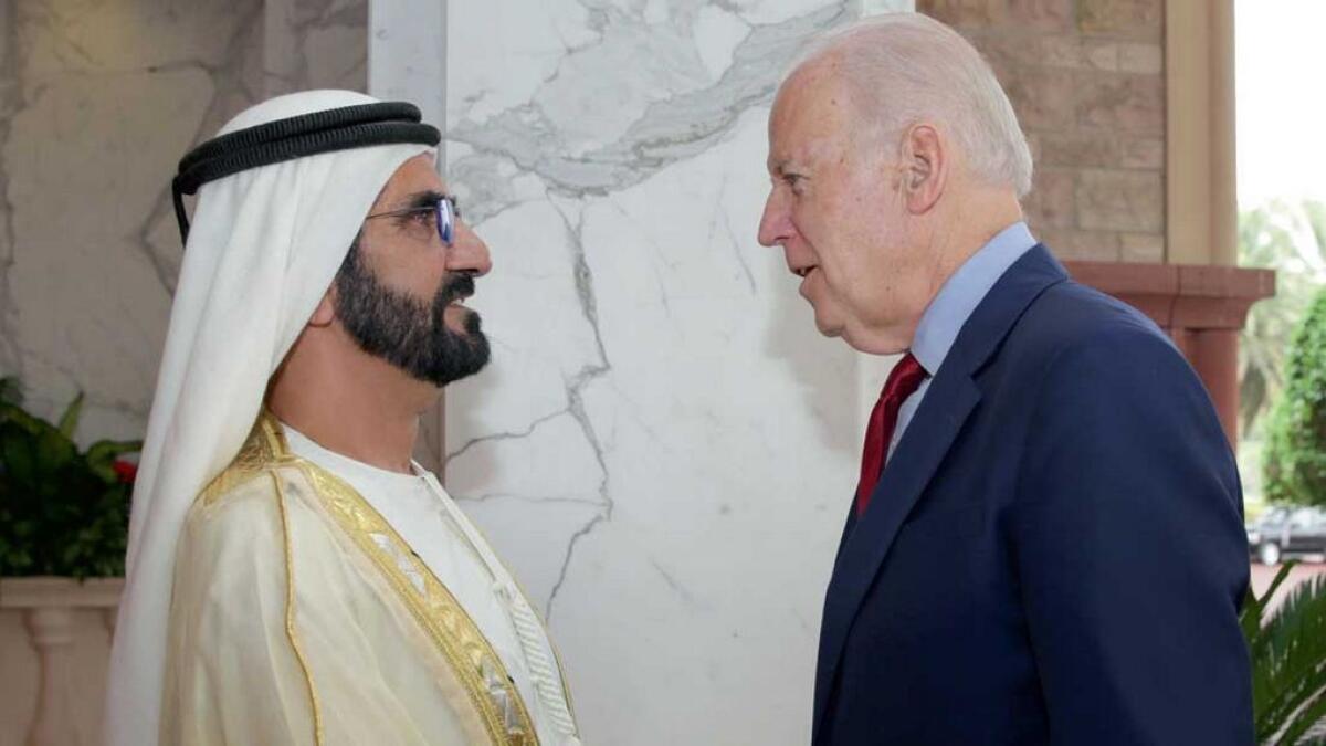 Shaikh Mohammed briefs Joe Biden on UAEs challenges