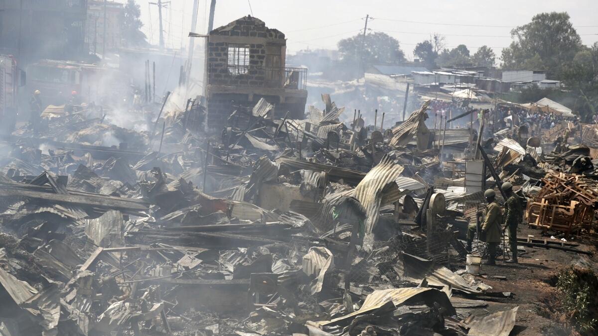 15 killed after fire sweeps through market in Nairobi
