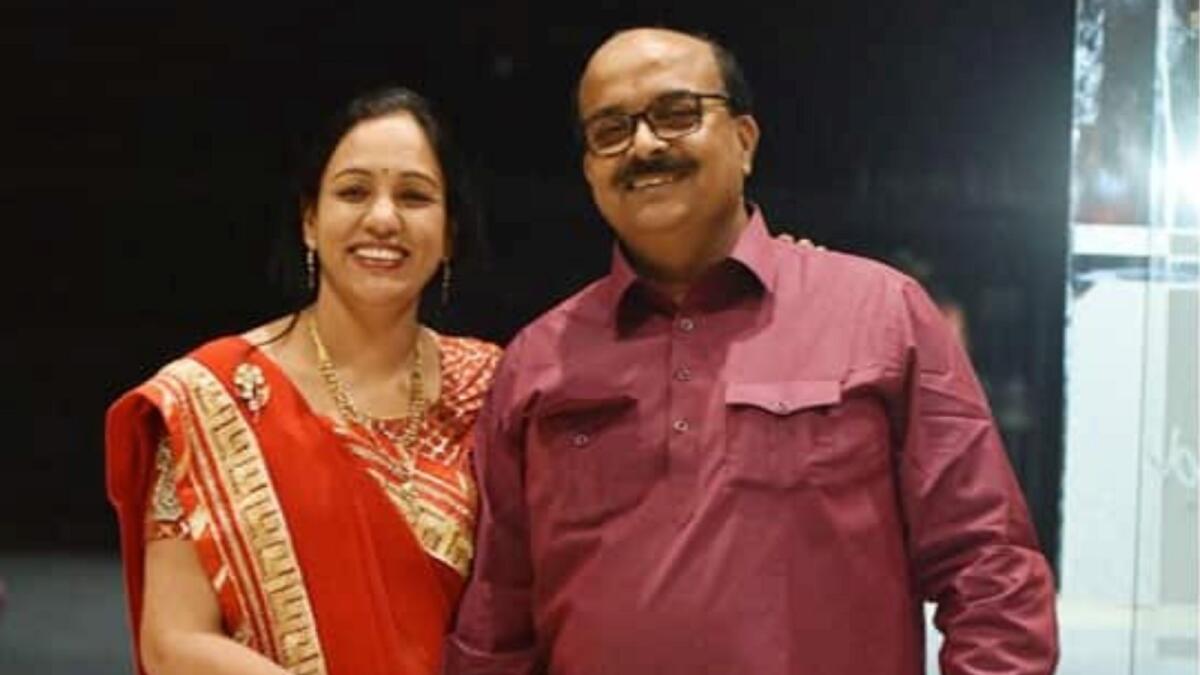 Anand Prakash Chouksey and his wife Manjusha. Photo: Twitter