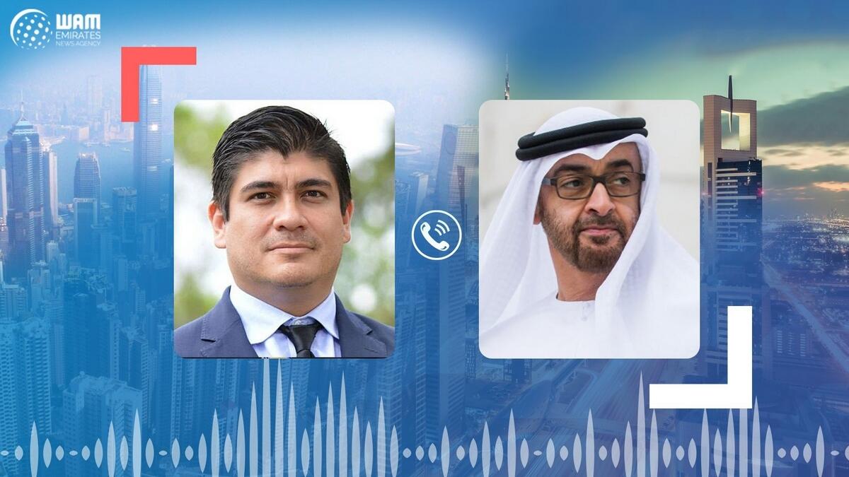 Sheikh Mohamed bin Zayed Al Nahyan, UAE, Abu Dhabi, Costa Rican President, Carlos Alvarado Quesada, telephone call, coronavirus, Covid-19