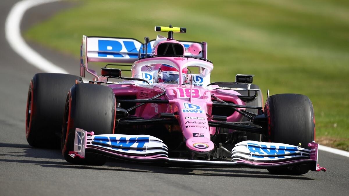 Racing Point's Lance Stroll during the second practice session at Silverstone on Friday. - Reuters