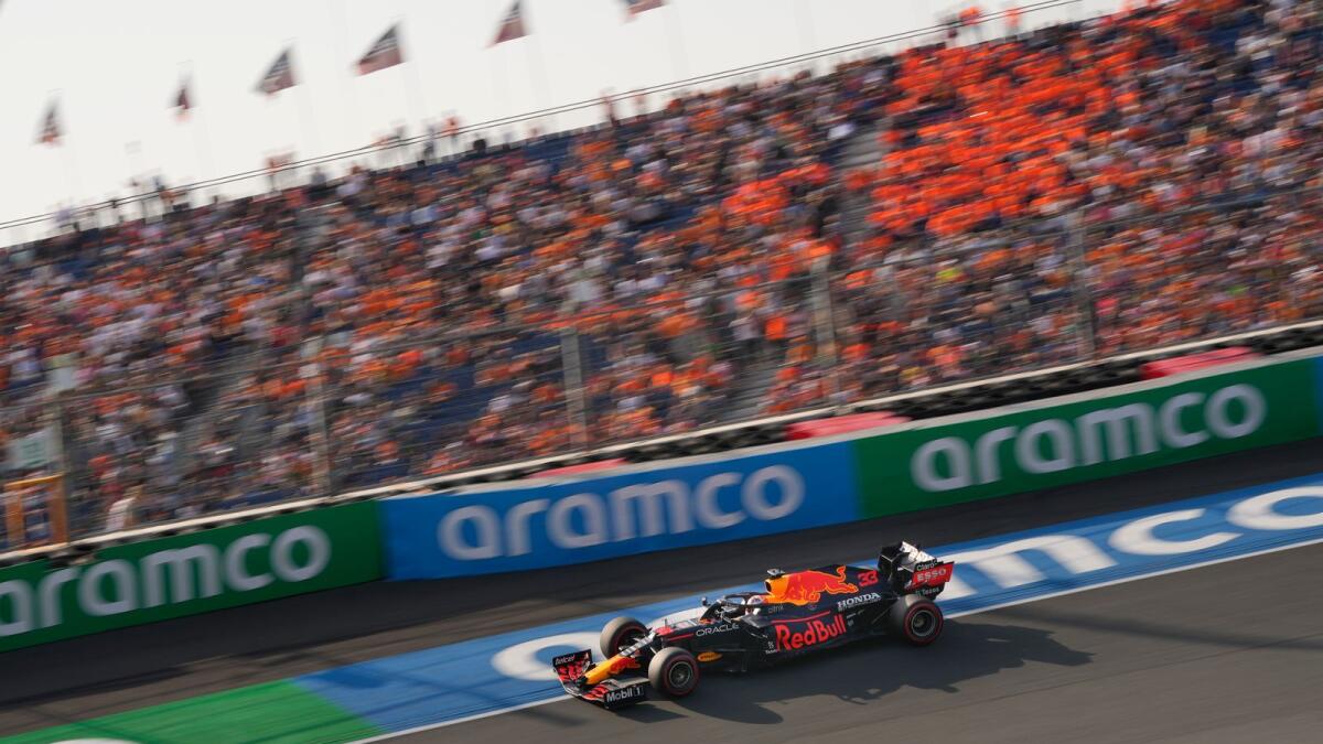 Red Bull driver Max Verstappen of the Netherlands steers his car during the second free practice ahead of Sunday's Formula One Dutch Grand Prix. — AP