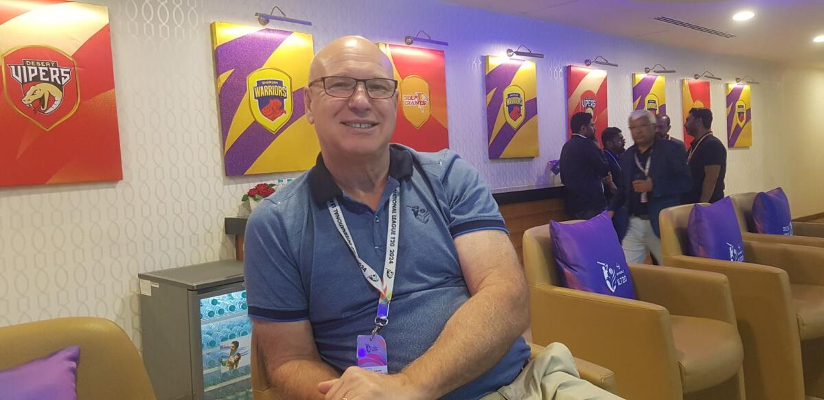 David White, CEO of the ILT20, at the Sharjah Cricket Stadium. — Photo by Rituraj Borkakoty