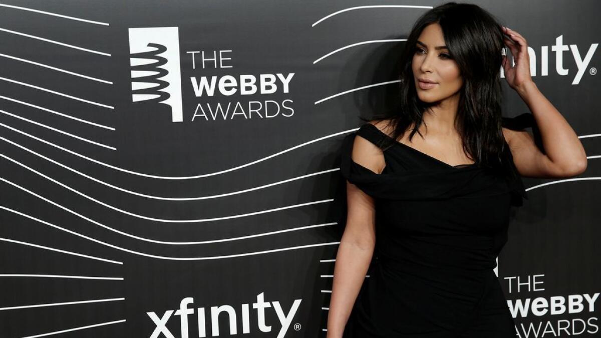 Kim Kardashian West poses in Manhattan, New York. 