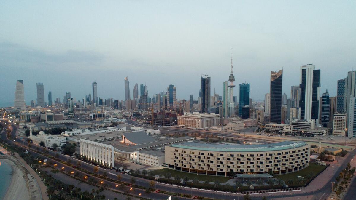 An aerial view shows Kuwait City and the National Assembly Building (Kuwait Parliament). — Reuters file