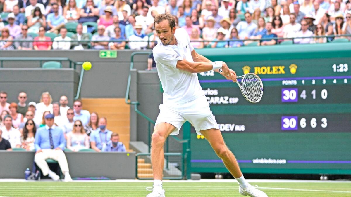 World number two Daniil Medvedev of Russia will not be able to play at  Wimbledon this year. (AP)
