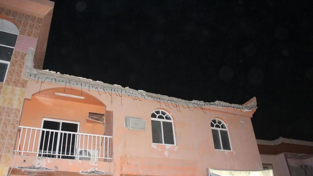 Roof collapse severely injures three people in Ajman
