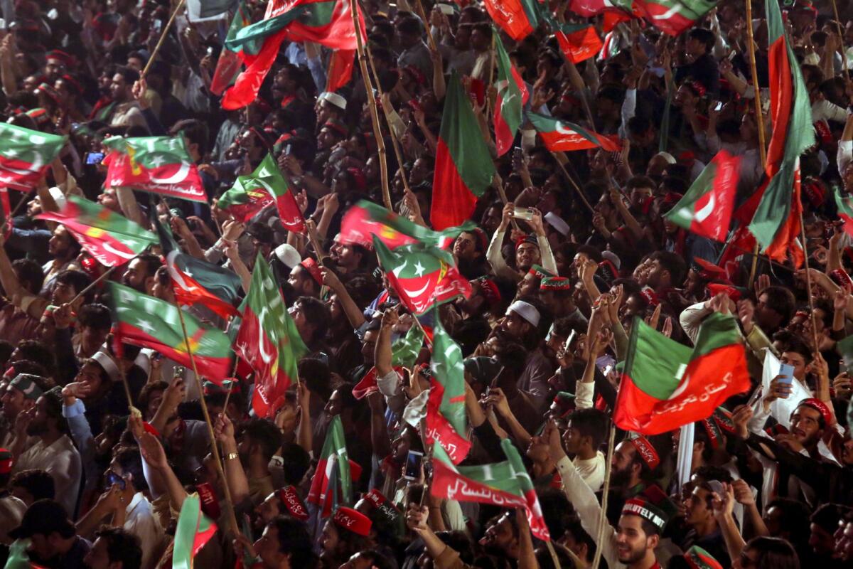 Supporters of Pakistani opposition leader Imran Khan's Tehreek-e-Insaf party attend a rally, in Peshawar, Pakistan, Tuesday, Sept. 6, 2022. Photo: AP