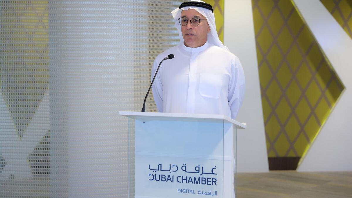 Ahmad bin Byat, vice-chairman of Dubai Chamber of Digital Economy, addressing the workshop. — Supplied photos