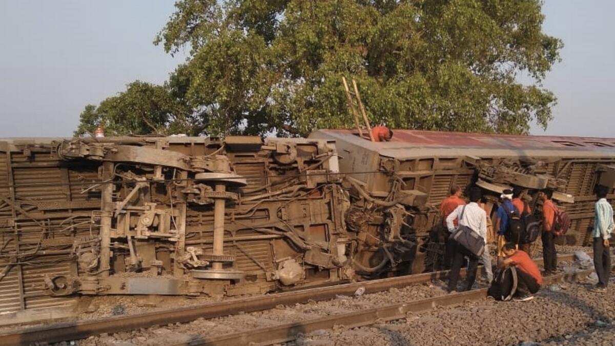 14 injured after 12 coaches of train derail in India