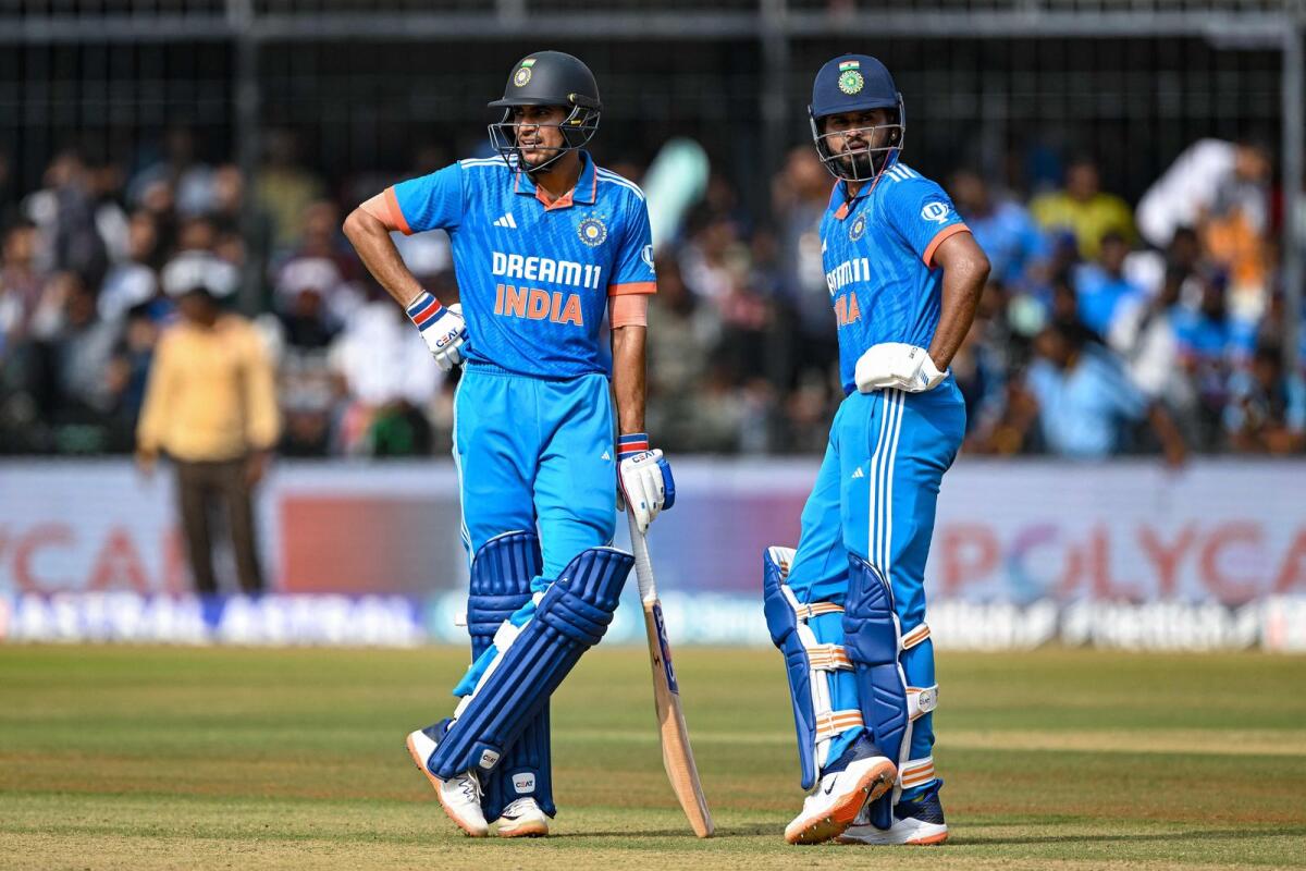 India's Shubman Gill (left) and Shreyas Iyer during the second one-day international match against Australia. — AFP