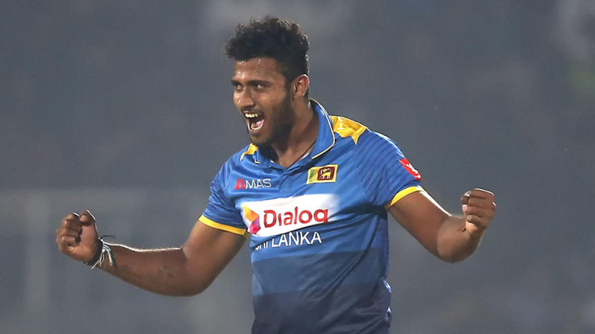 Shehan Madushanka took a hat trick against Bangladesh on his one-day international debut in January 2018. -- Agencies