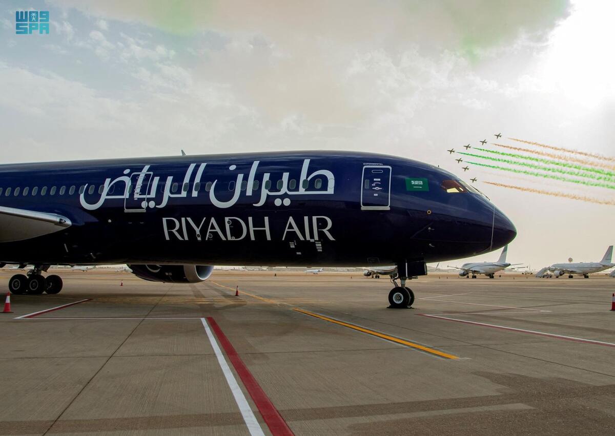 A Boeing 878-9 Dreamliner, Saudi Arabi's newly launched airline Riyadh Air's plane. Photo: Reuters