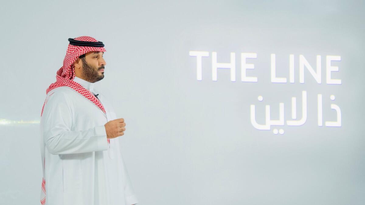 Saudi Crown Prince Mohammed Bin Salman announces a zero-carbon city called 'The Line' to be built at Neom in northwestern Saudi Arabia. — AFP