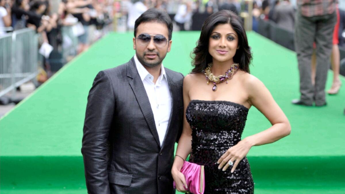 Shilpa Shetty with husband Raj Kundra. — Reuters file