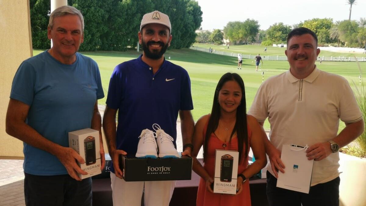 Winners at Arabian Ranches Golf Club, left to right, Jonathan Sheard, Neil Lakhani, Laira Taylor and Craig Gibson.- Supplied photo