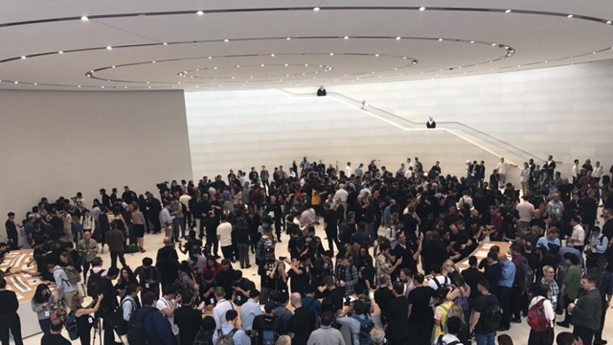 A massive crowd attended the unveiling of the iPhone X at the Steve Jobs Theater at Apple Park in Cupertino on Tuesday.