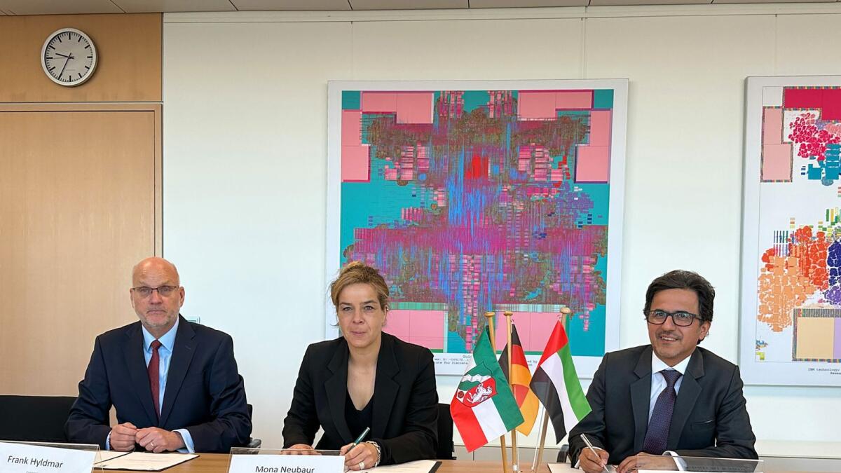 The agreement was signed in Dusseldorf by Mona Neubaur, Deputy Prime Minister of North Rhine-Westphalia and State Minister for Economics, Industry, Climate Protection, and Energy; Musabbeh Al Kaabi, Executive Director, of Low Carbon Solutions and International Growth Directorate at Adnoc; and Frank Hyldmar, CEO of Currenta. - WAM