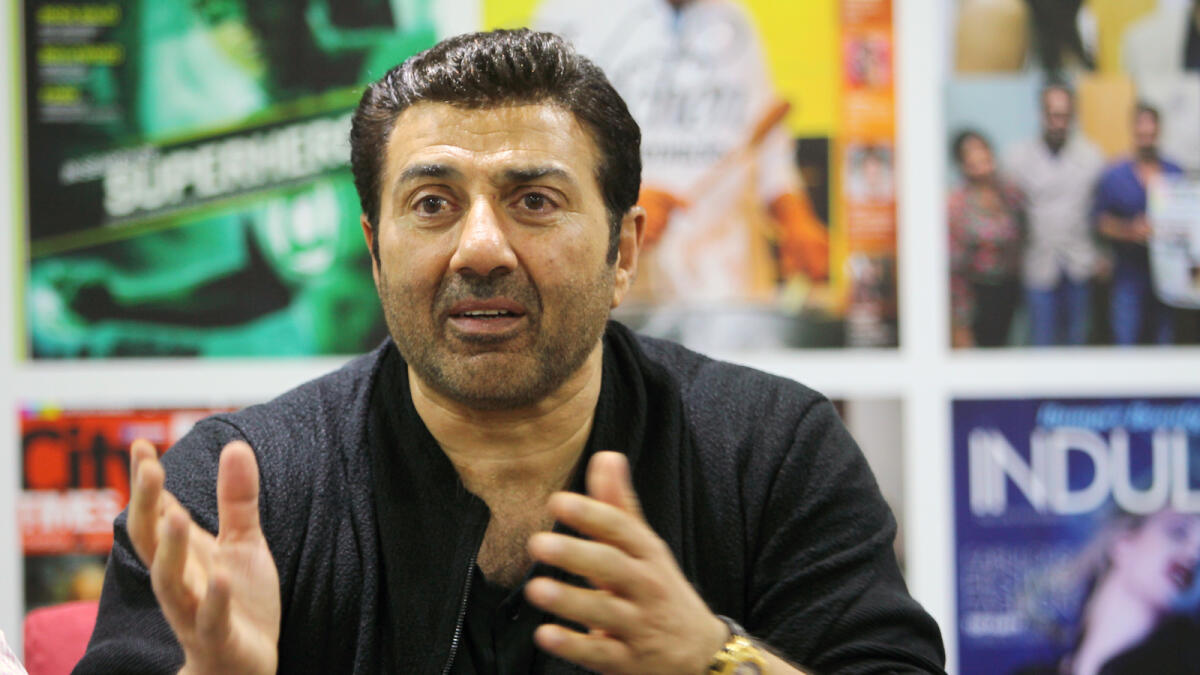 NA010216-KP-GAYAL  Bollywood actor Sunny Deol on his visit to Khaleej Times office in Dubai to promote his upcoming movie 'Gayal Once Again', due to release on 4th February in UAE. Photo by Kiran Prasad