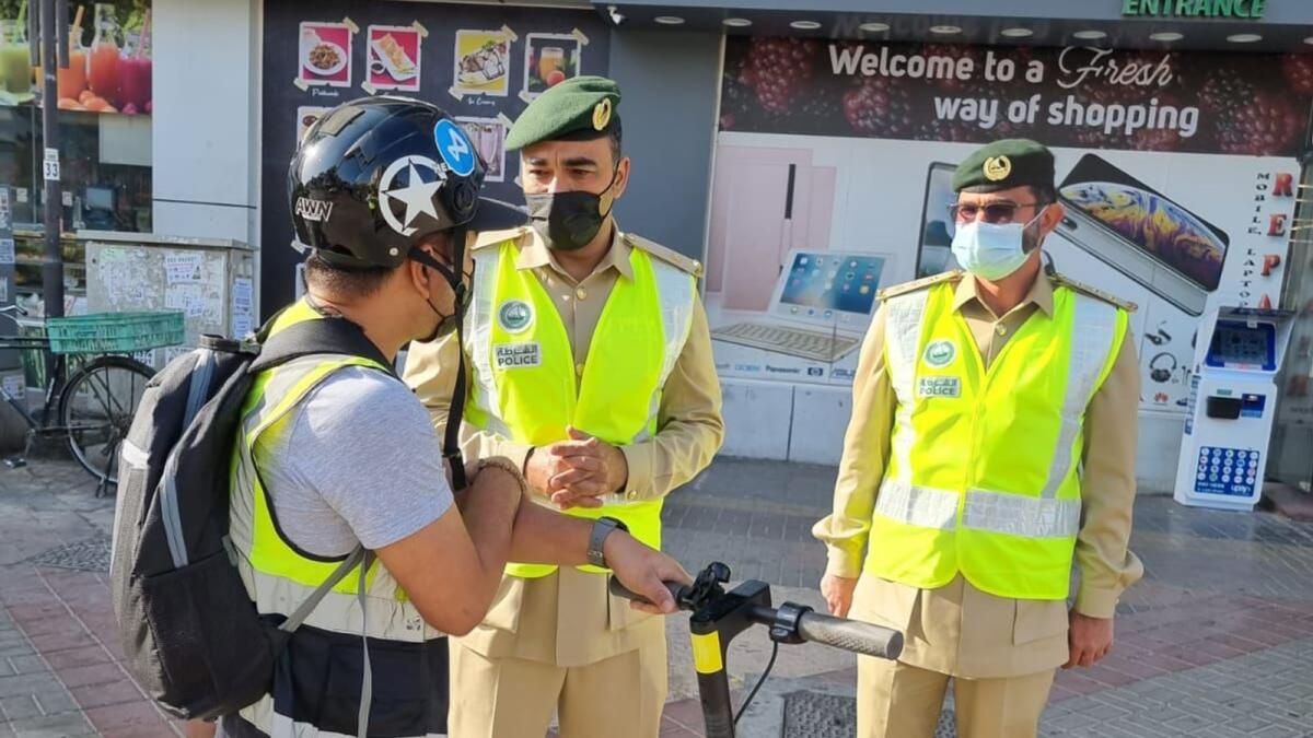 Dubai Police raise Awareness of E-Scooter safety. Photo: Supplied