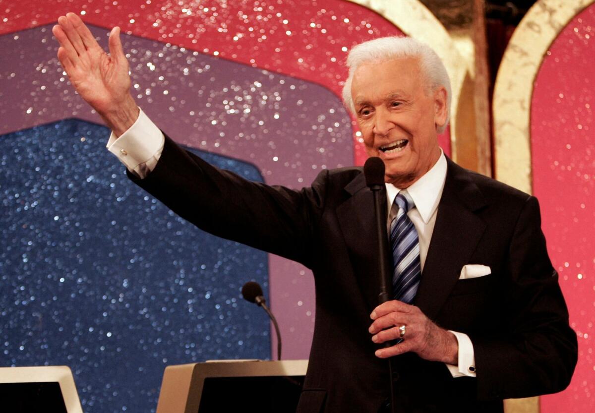 Bob Barker waves goodbye during the final episode of 'The Price Is Right' in Los Angeles on June 6, 2007. - AP File