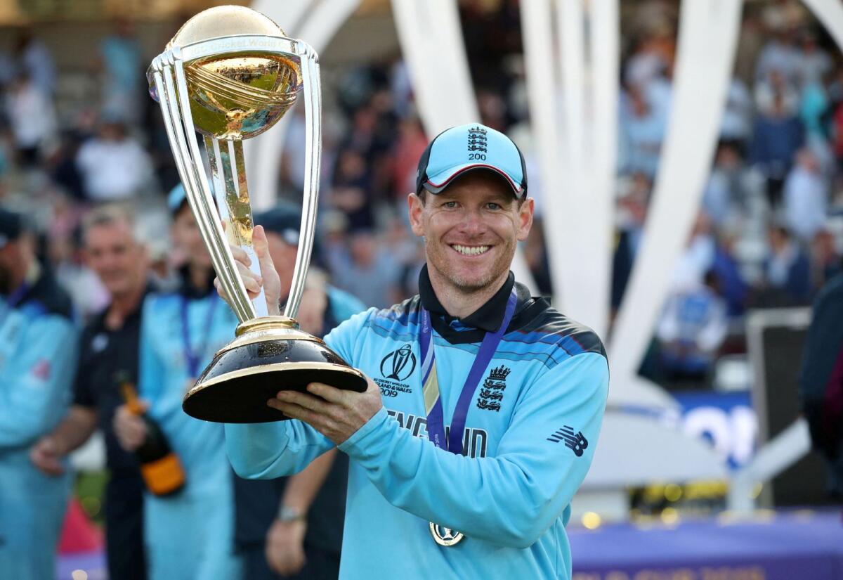 Eoin Morgan celebrates after winning the 2019 World Cup. (Reuters file)