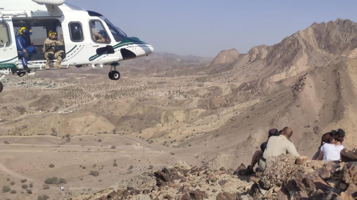Dubai Police Air Wing on a rescue mission. Photo: Supplied