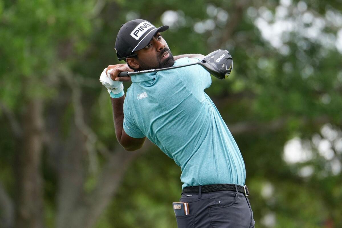 Sahith Theegala of the United States hits a tee shot. — AFP