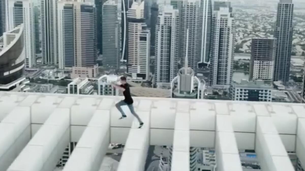 Video: Daredevil performs death-defying stunt over Dubai high-rise  