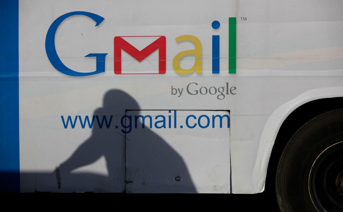 An ad for Google's Gmail appears on the side of a bus on September 17, 2012 in Lagos, Nigeria. — AP