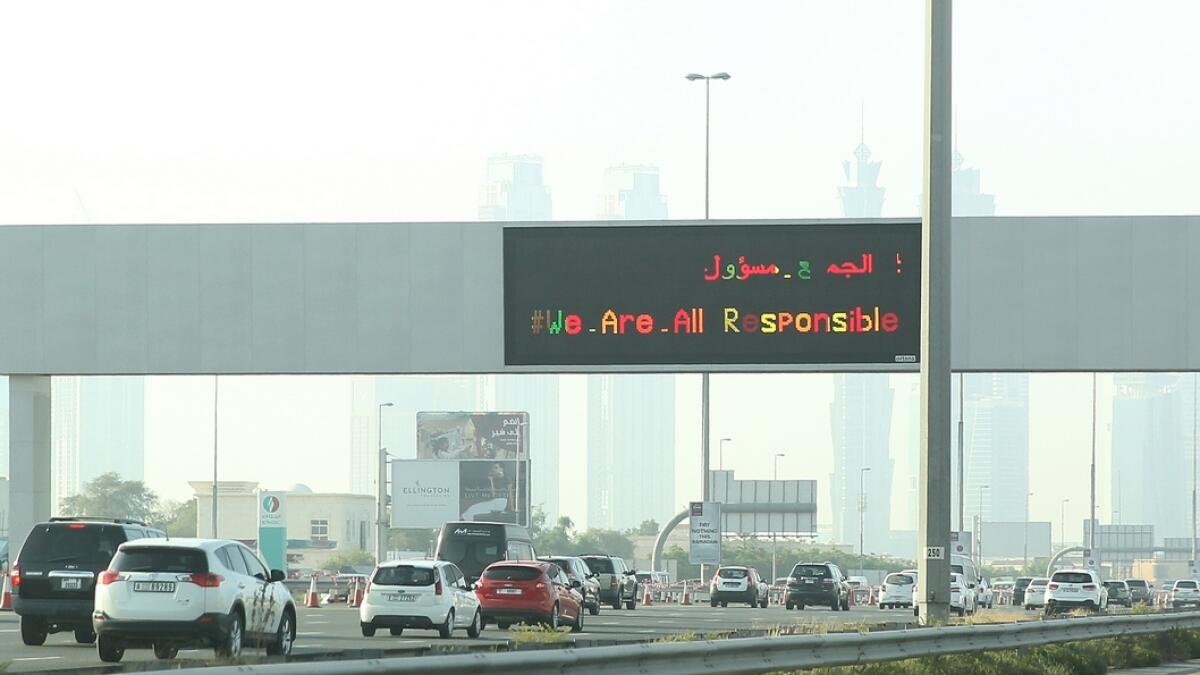 Al Khail Road in Dubai. Motorists are advised to drive with caution to avoid delays.(Photo by Juidin Bernarrd/ Khaleej Times)