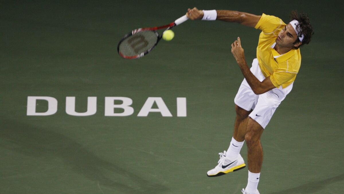 Roger Federer during the Dubai Tennis Championships. — Reuters file