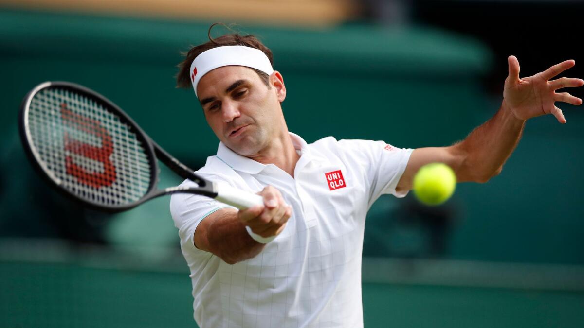 Switzerland's Roger Federer in action during his second round match against France's Richard Gasquet. (Reuters)