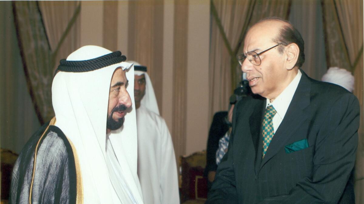 Tanvir Kanji meeting His Highness Dr Shaikh Sultan bin Mohammed Al Qasimi, Supreme Council Member and Ruler of Sharjah