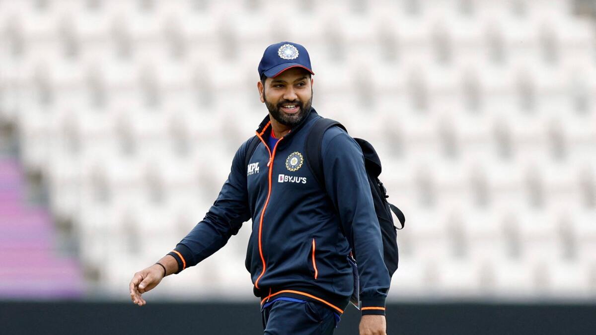 India's Rohit Sharma during a practice session at Southampton. — Reuters