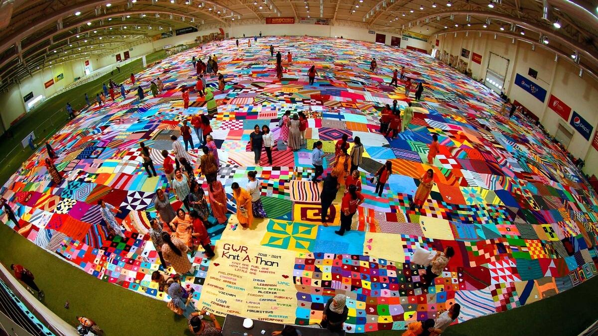 The Knitathon to attempt to break the Guinness World record for the world’s largest blanket.- Photo by Juidin Bernarrd
