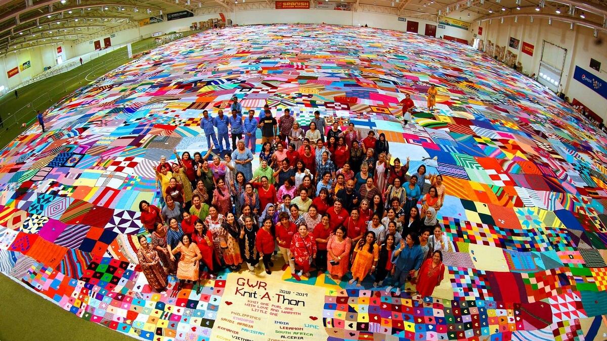 It is also an attempt to set an unprecedented record for the maximum knitted hearts.- Photo by Juidin Bernarrd
