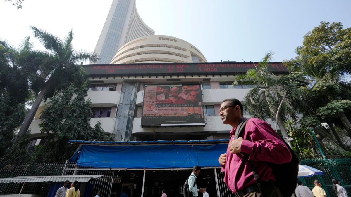 The Bombay Stock Exchange. The S&amp;P BSE Sensex fell 1.53 per cent at 59,744.98 on Wednesday.- AP